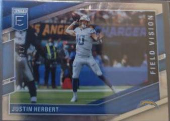 Justin Herbert #FV2 Football Cards 2022 Panini Donruss Elite Field Vision