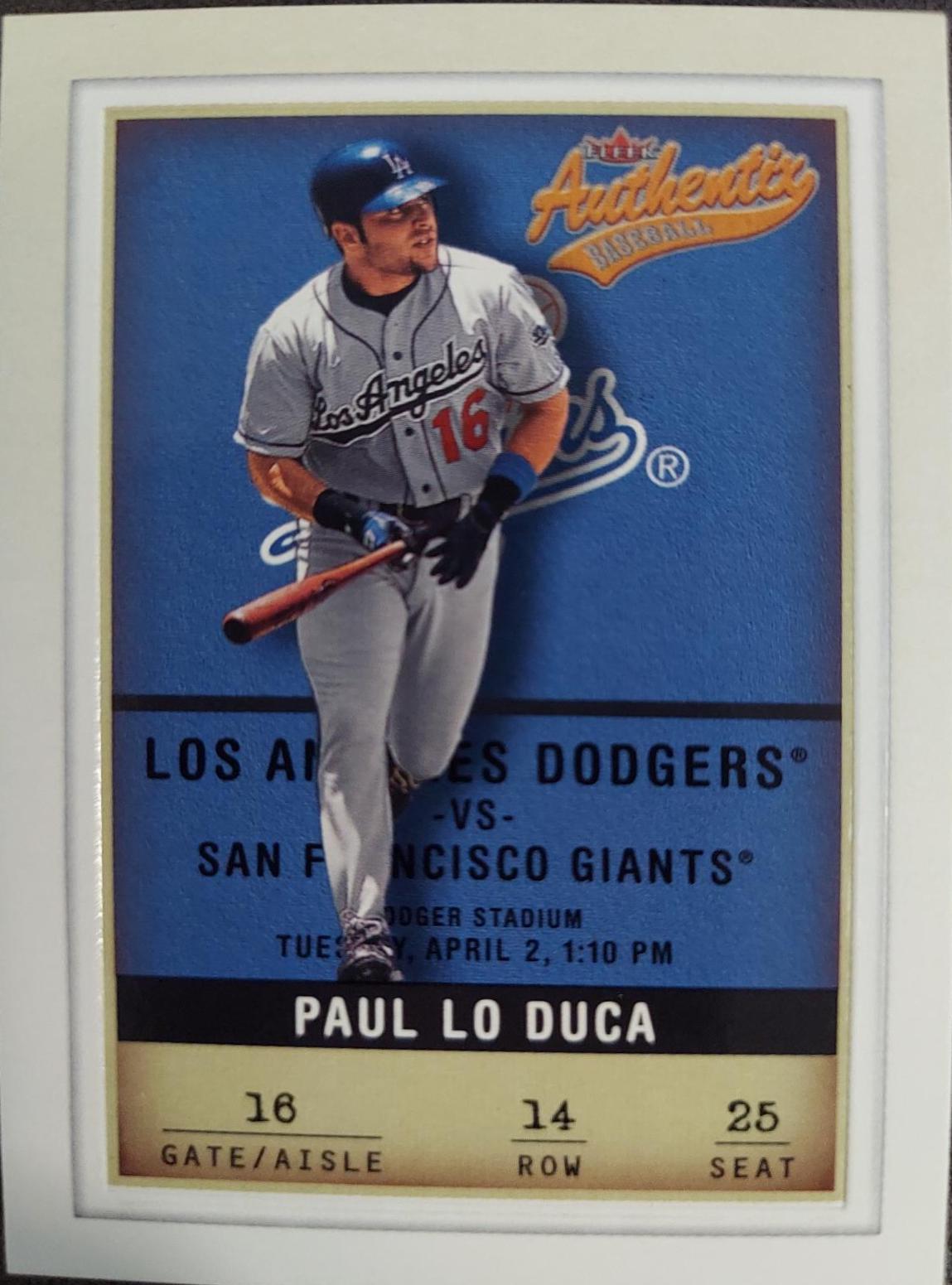 Paul Lo Duca #14 Baseball Cards 2002 Fleer Authentix