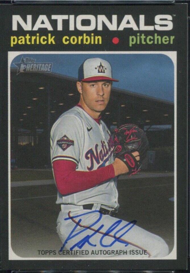 Patrick Corbin #ROA-PC 2020 Topps Heritage Baseball Real One Autographs