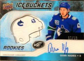 Quinn Hughes #IBR-QH Hockey Cards 2021 Upper Deck Ice 2019 Update Rookie Buckets Autographs