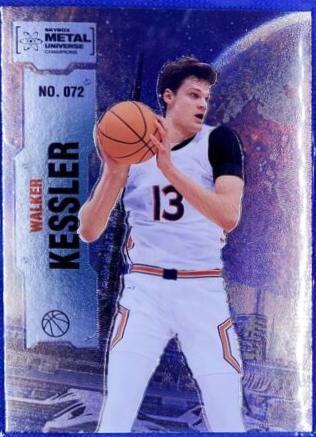 Walker Kessler #72 Basketball Cards 2022 Skybox Metal Universe Champions