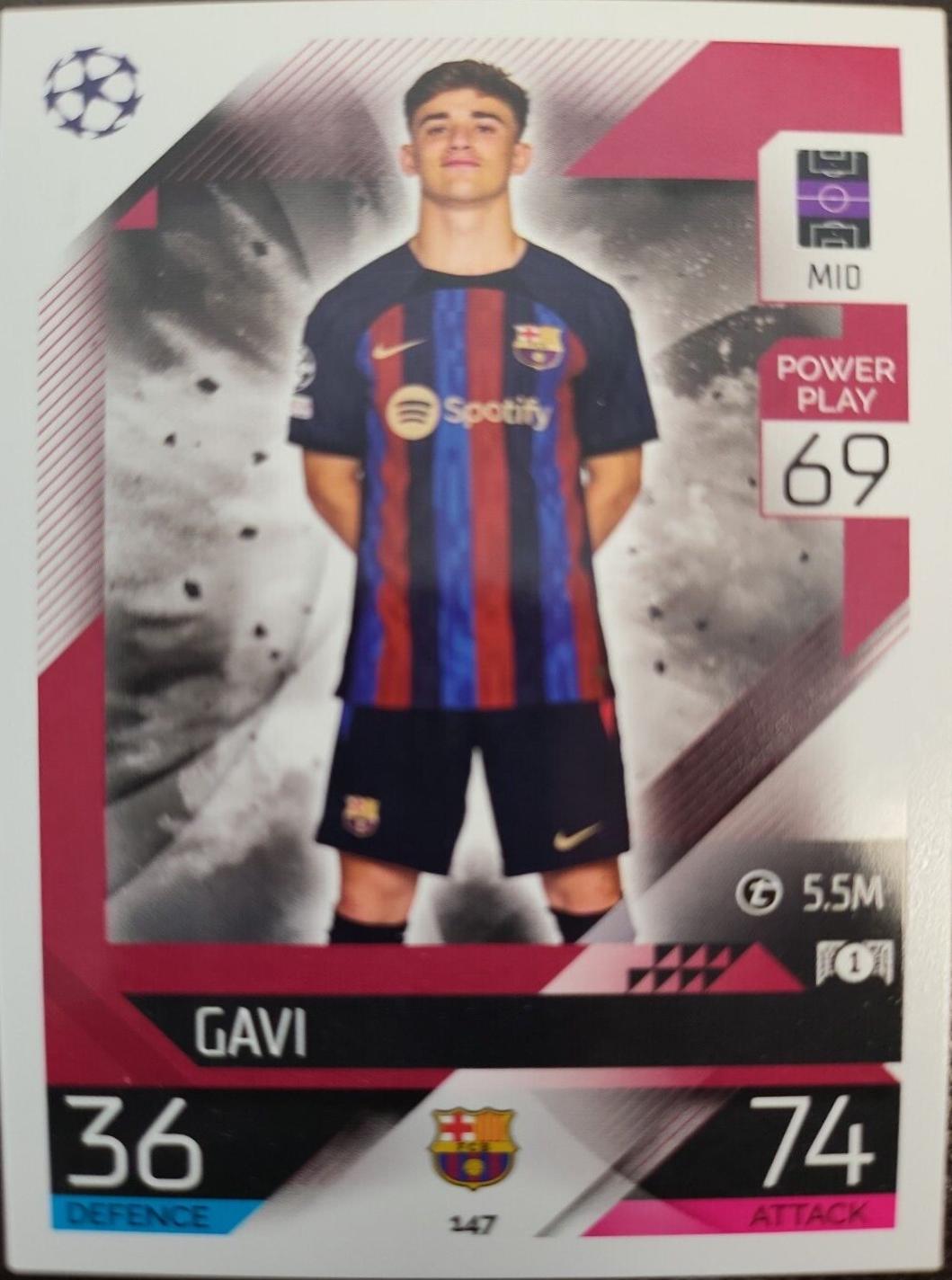 Gavi #147 Soccer Cards 2022 Topps Match Attax UEFA League