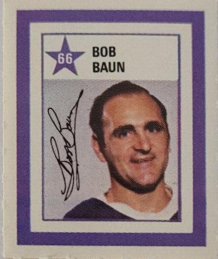 Bob Baun #66 Hockey Cards 1970 Colgate Stamps