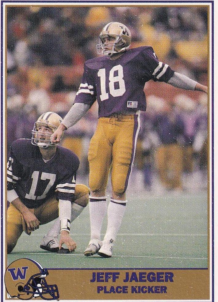Jeff Jaeger #91 Football Cards 1992 Pacific Washington Greats