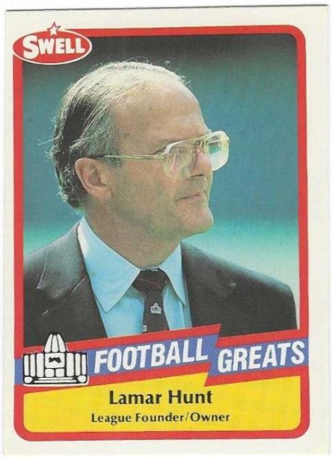 Lamar Hunt #40 Football Cards 1989 Swell Greats