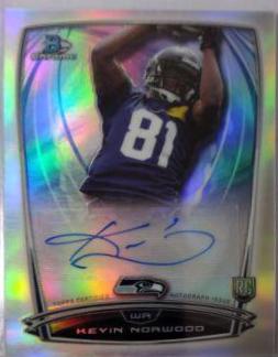 Kevin Norwood #KN 2014 Bowman Chrome Rookie Refractor Autographs Football