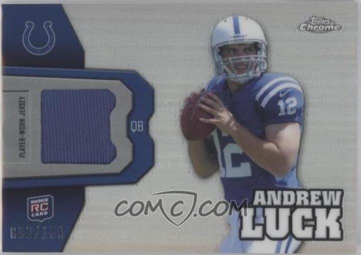 Andrew Luck #RR1 Football Cards 2012 Topps Chrome Rookie Relics