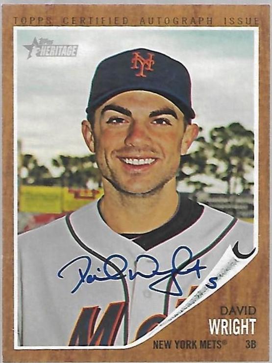David Wright #ROA-AJ Baseball Cards 2011 Topps Heritage Real One Autographs