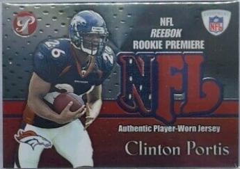 Clinton Portis #RPR-CP Football Cards 2002 Topps Pristine Rookie Premiere Jersey