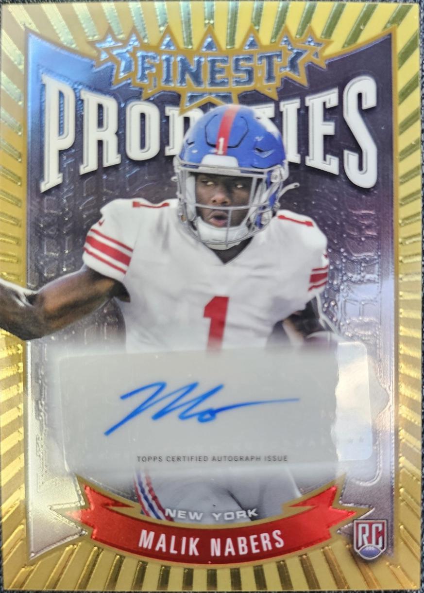 Malik Nabers #P-MN Football Cards 2024 Topps Finest Prodigies Autograph