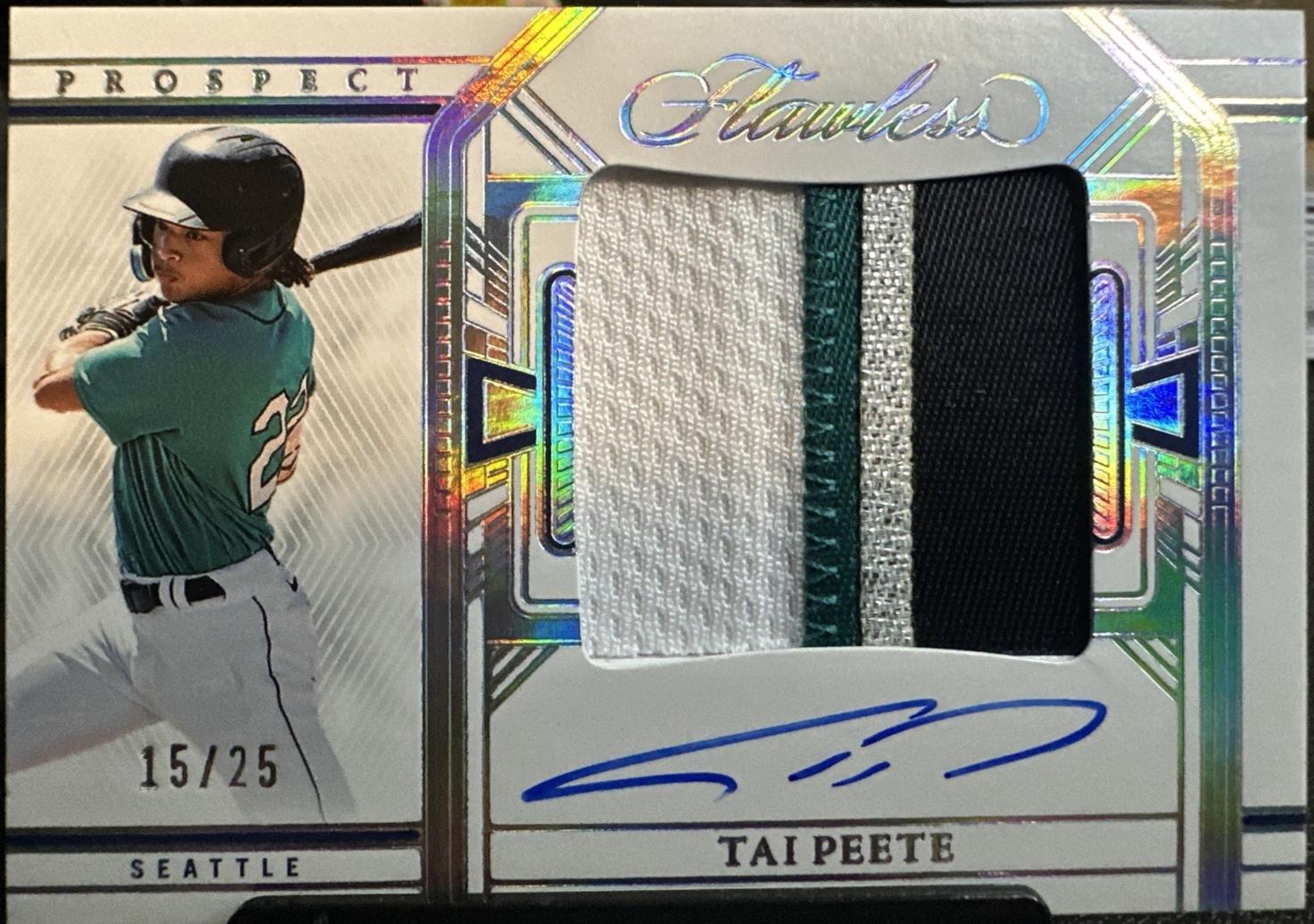 Tai Peete #PPA-TP 2024 Panini Flawless Baseball Prospect Patch Autographs