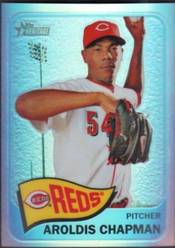 Aroldis Chapman #60 Baseball Cards 2014 Topps Heritage Chrome