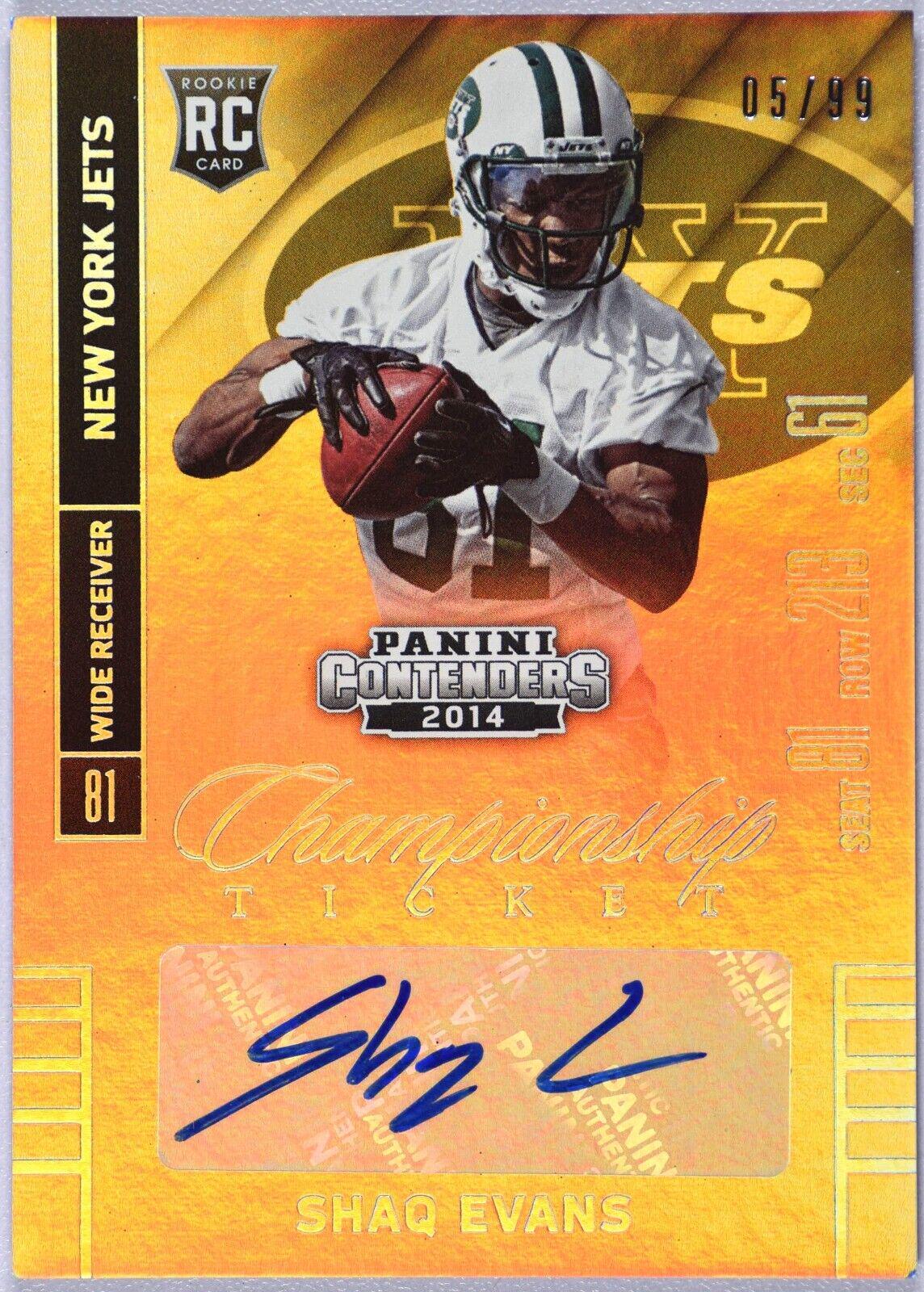 Shaq Evans [Seat Autograph Championship Ticket] #173