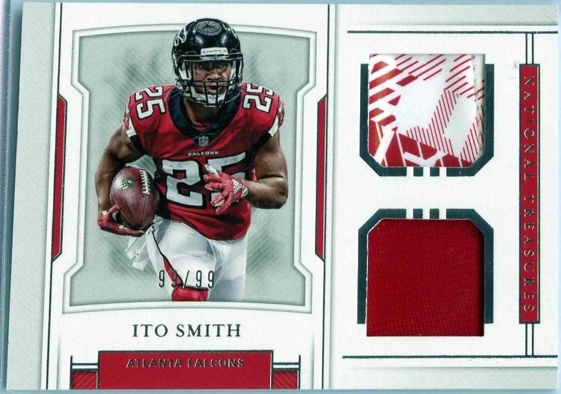 Ito Smith Football Cards 2018 National Treasures Rookie Dual Materials