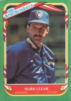 Mark Clear #23 Baseball Cards 1987 Fleer Star Stickers