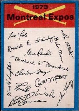 Montreal Expos Baseball Cards 1973 O Pee Chee Team Checklists