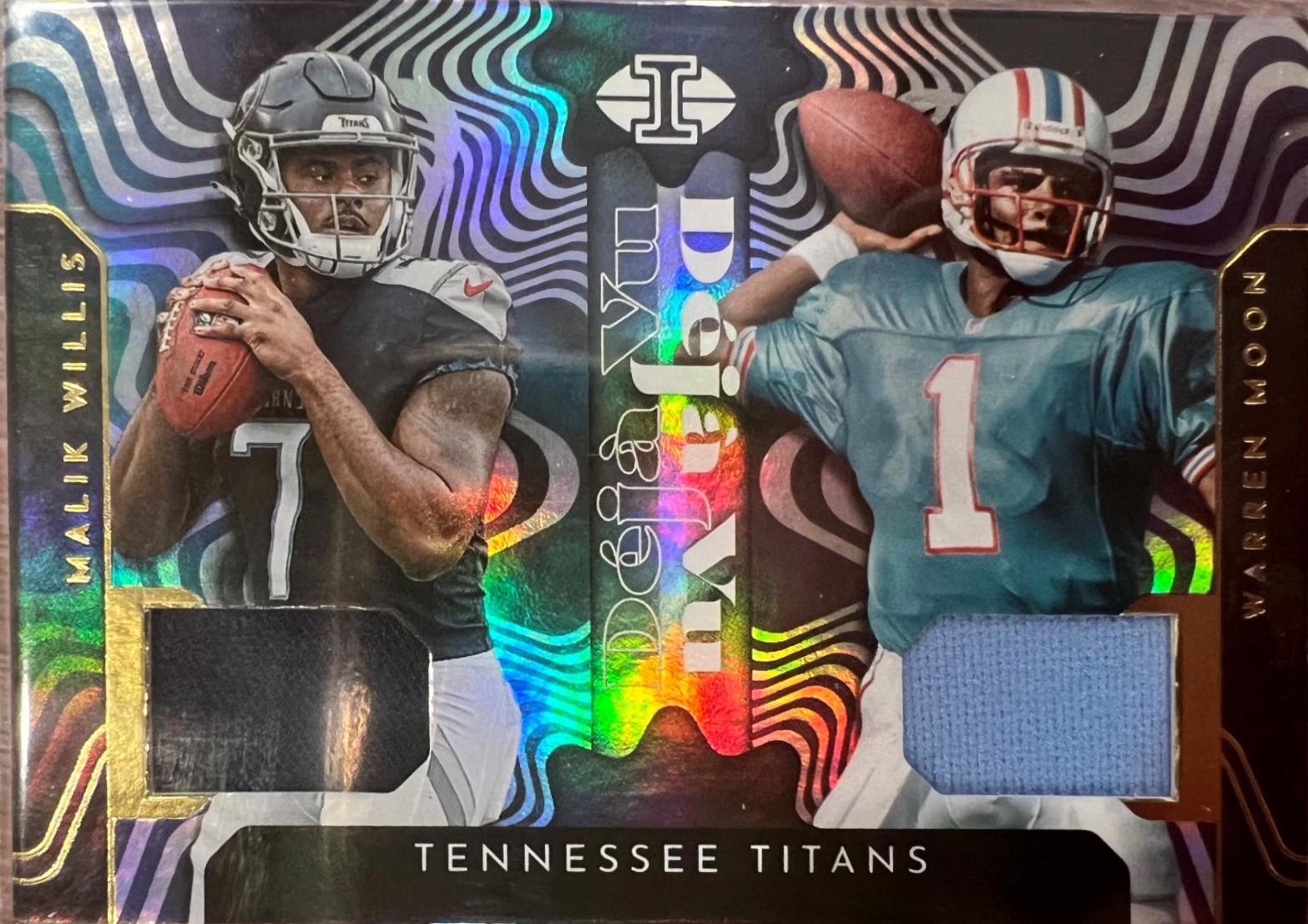 Malik Willis, Warren Moon #DV-TT Football Cards 2022 Panini Illusions Deja Vu