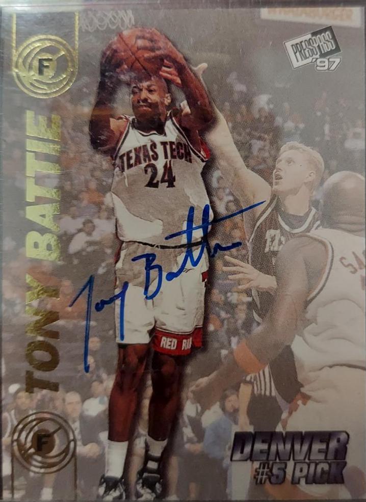 Tony Battie #5 Basketball Cards 1997 Press Pass Double Threat