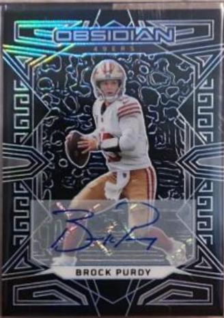 Brock Purdy #85 Football Cards 2023 Panini Obsidian Signature