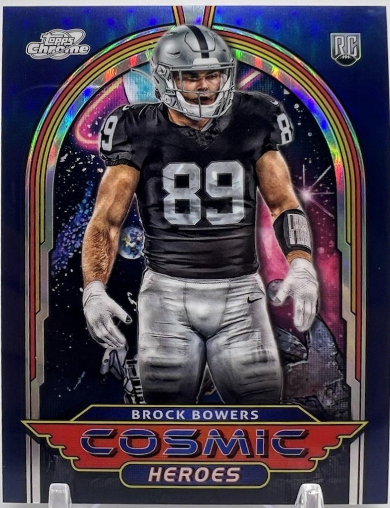 Brock Bowers #CH-13 Football Cards 2024 Topps Cosmic Chrome Heroes