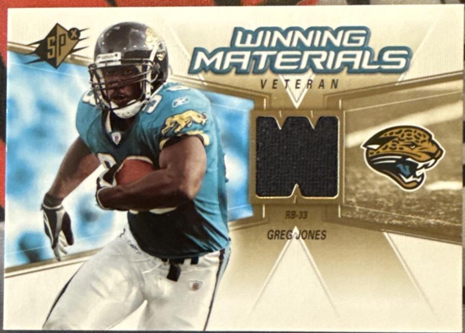 Greg Jones #WMV-GJ 2006 Spx Winning Materials Football