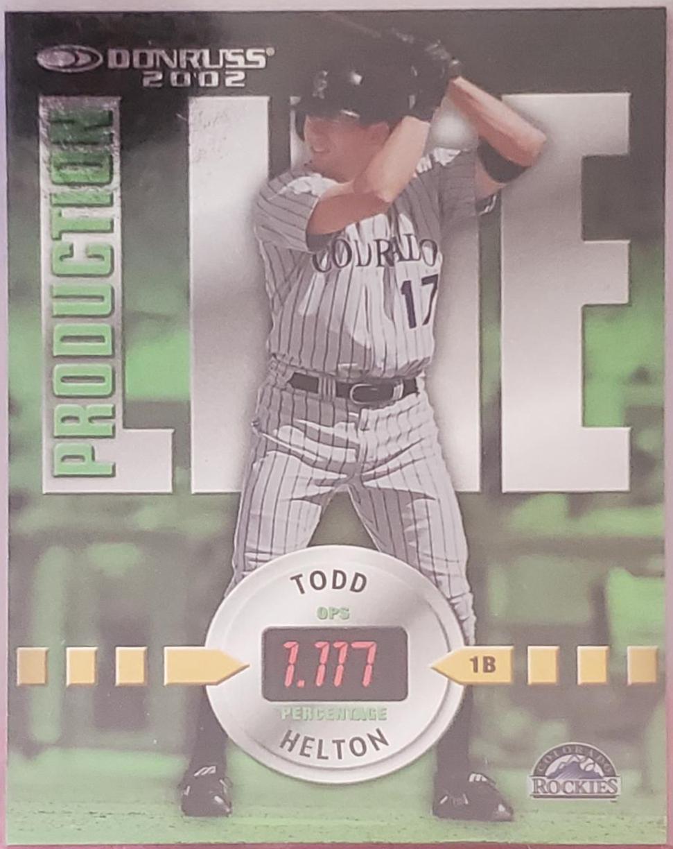 Todd Helton #PL-44 Baseball Cards 2002 Donruss Production Line