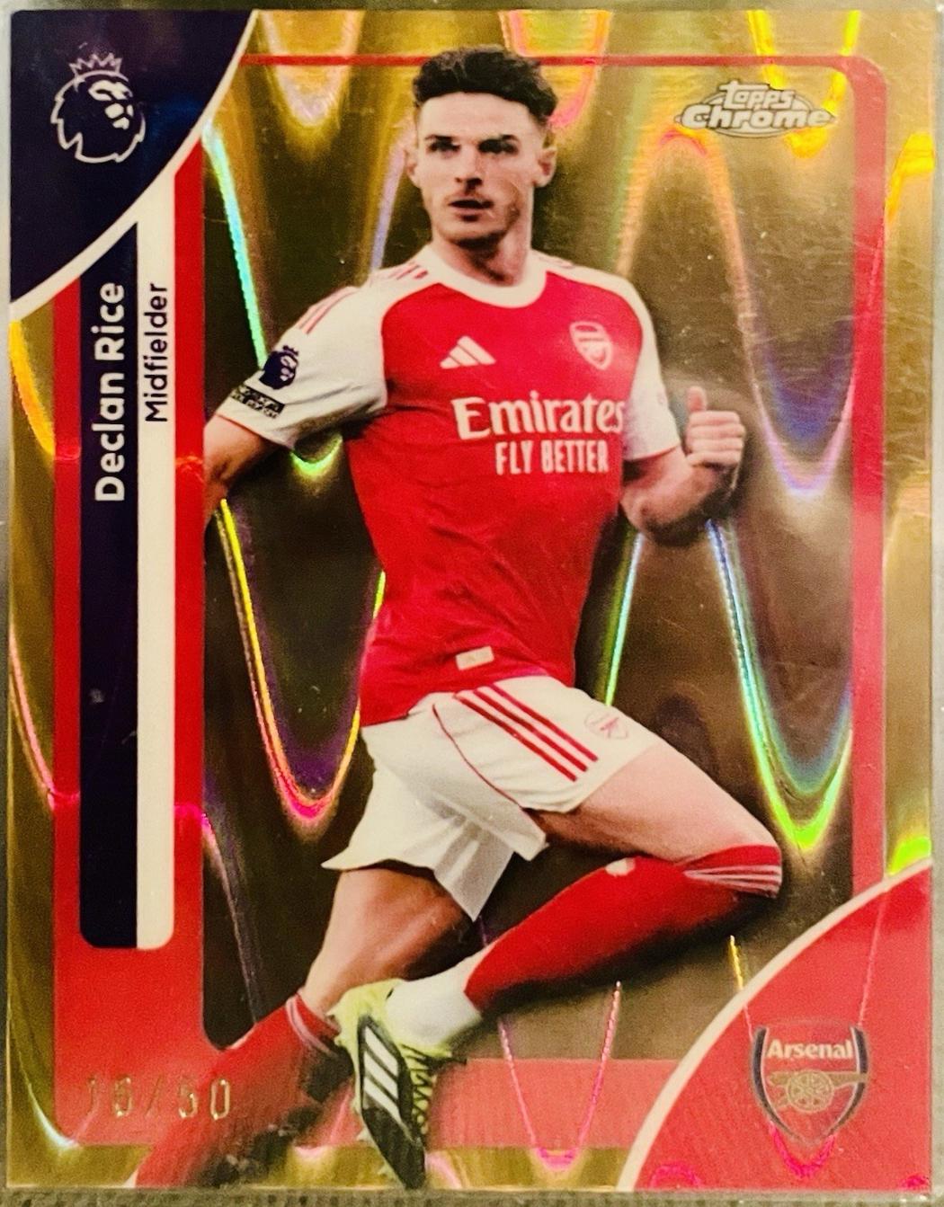Declan Rice #16 2025 Topps Chrome Arsenal Soccer