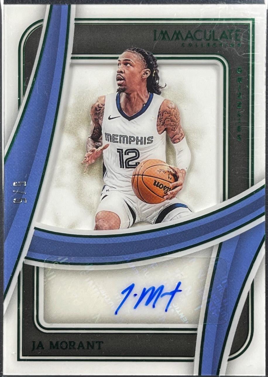 Ja Morant #20 Basketball Cards 2023 Panini Immaculate Shadowbox Signatures