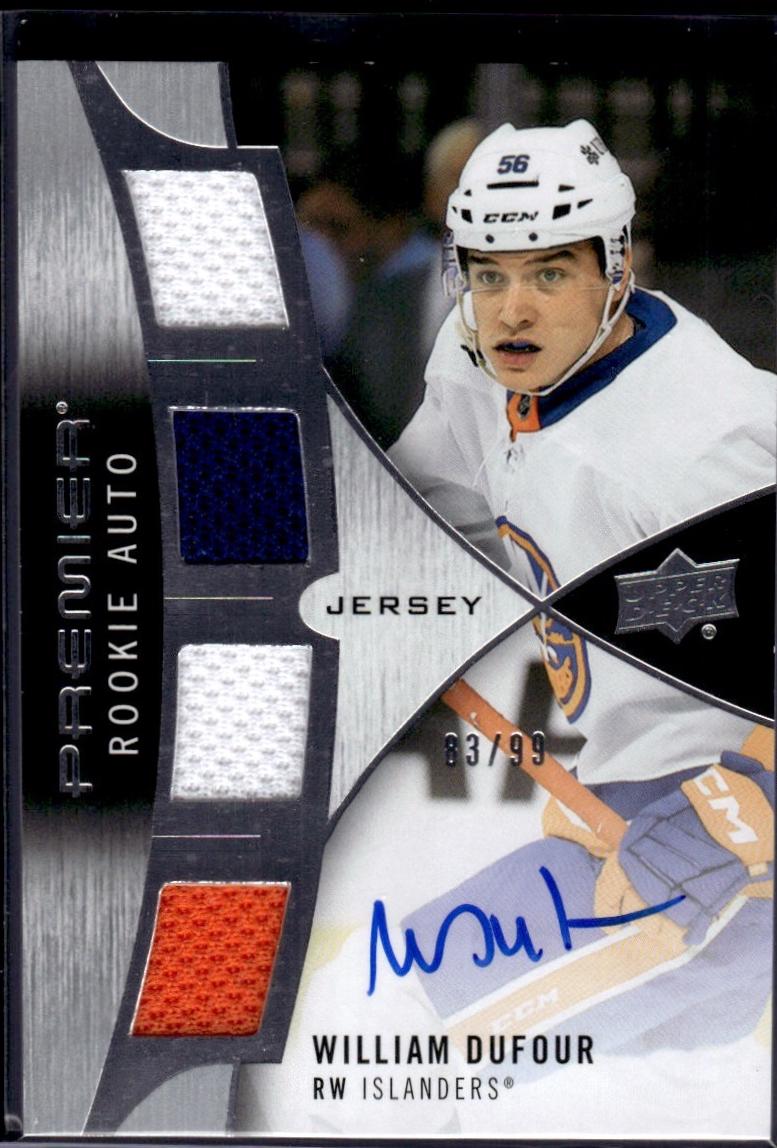 William Dufour #PRA-DU Hockey Cards 2023 Upper Deck Premier Rookie Auto Jersey