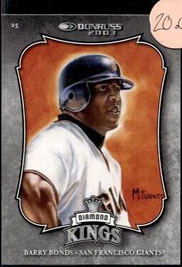 Barry Bonds #20 Baseball Cards 2003 Donruss Diamond Kings