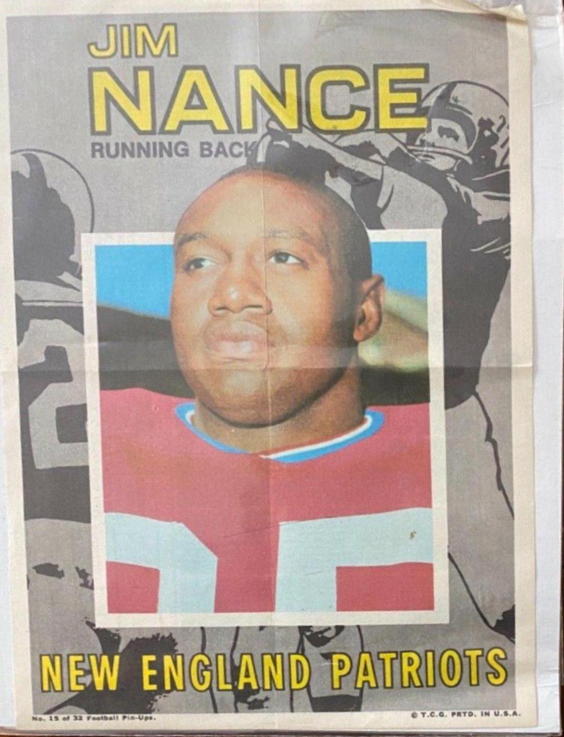 Jim Nance #15 Football Cards 1971 Topps Pin Ups
