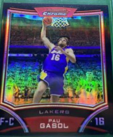 Pau Gasol Blue Refractor #16 Basketball Cards 2008 Bowman Chrome