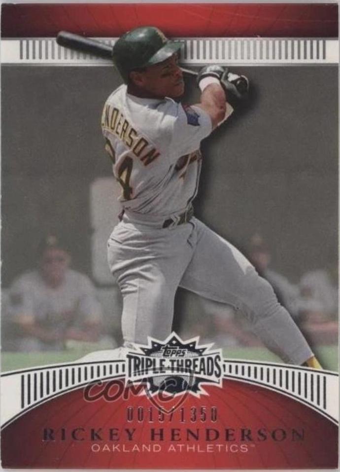 Rickey Henderson #93 Baseball Cards 2010 Topps Triple Threads