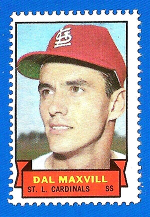 Dal Maxvill Baseball Cards 1969 Topps Stamps