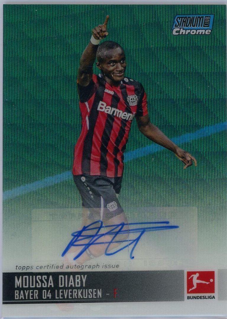 Moussa Diaby #CAC-MD Soccer Cards 2021 Stadium Club Chrome Bundesliga Autographs