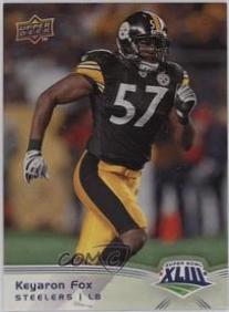 Keyaron Fox #20 Football Cards 2009 Upper Deck Super Bowl XLIII
