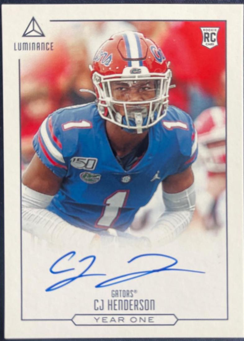 C J Henderson #YOS-CJ Football Cards 2020 Panini Luminance Year One Signatures