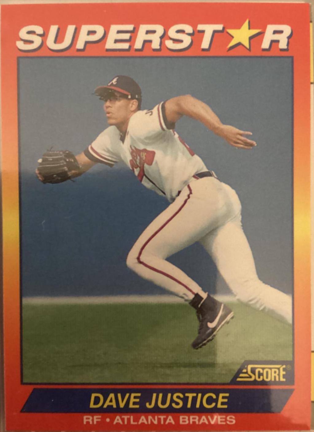 Dave Justice #42 Baseball Cards 1992 Score Superstars