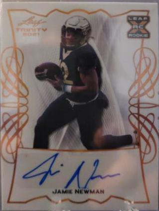 Jamie Newman #BA-JN1 2021 Leaf Trinity Signatures Football