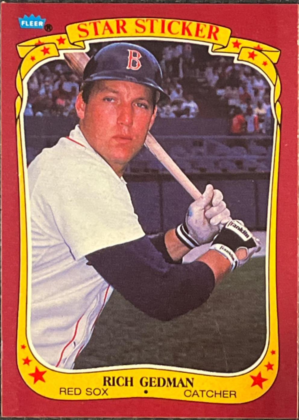 Rich Gedman #44 Baseball Cards 1986 Fleer Star Stickers