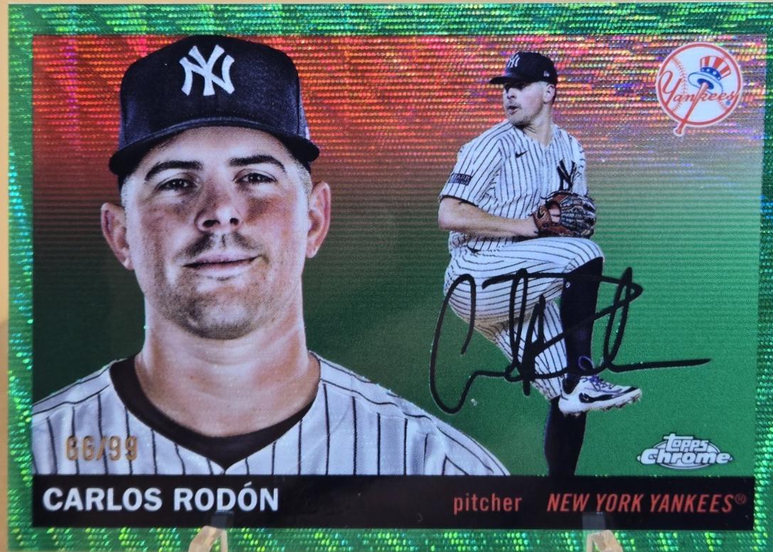2025 Topps Chrome Platinum Carlos Rodon [Green Wave Refractor] #159 card
