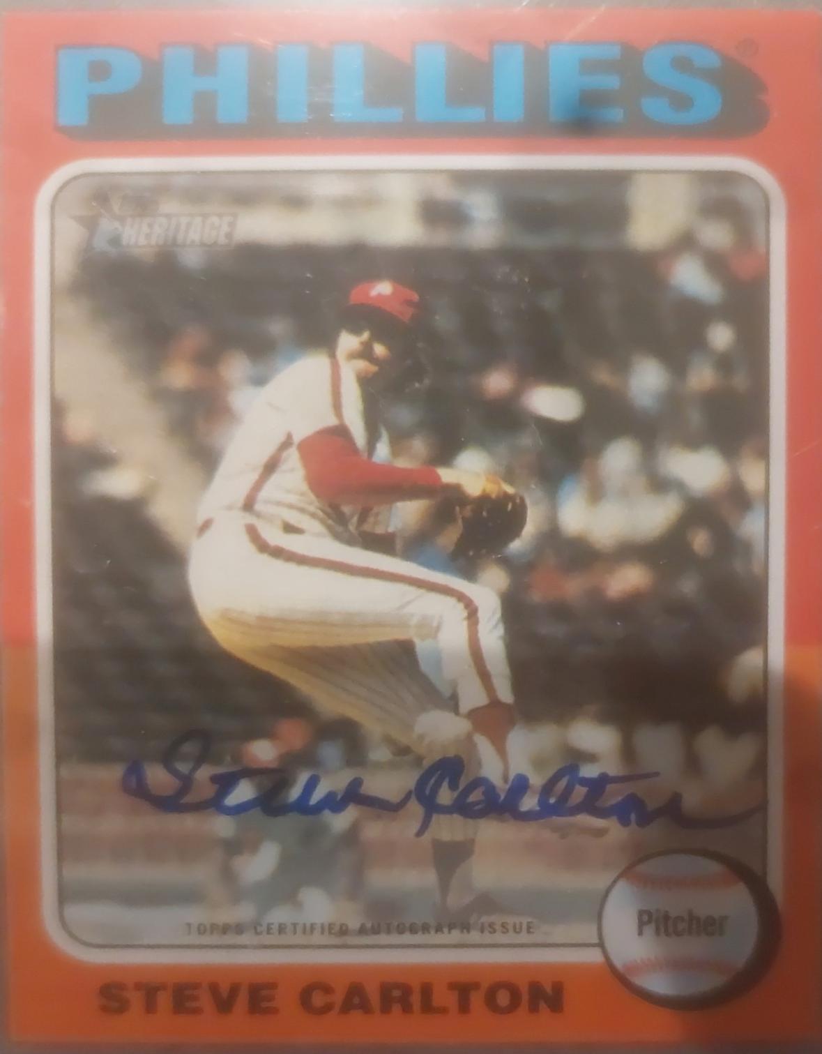Steve Carlton #ROA-SC Baseball Cards 2024 Topps Heritage Mini Real One Autograph