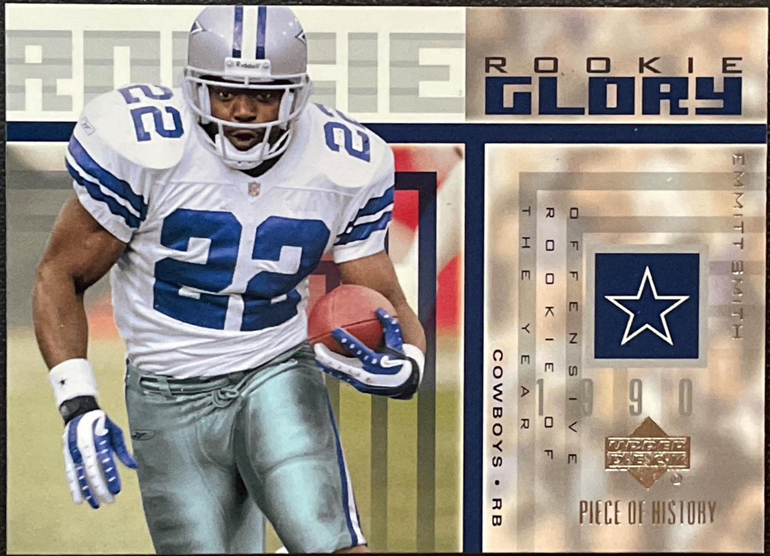 Emmit Smith #RG-3 Football Cards 2002 Upper Deck Piece of History Rookie Glory