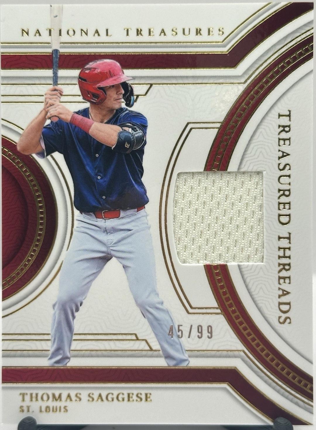 Thomas Saggese #20 2024 Panini National Treasures Treasured Threads Baseball