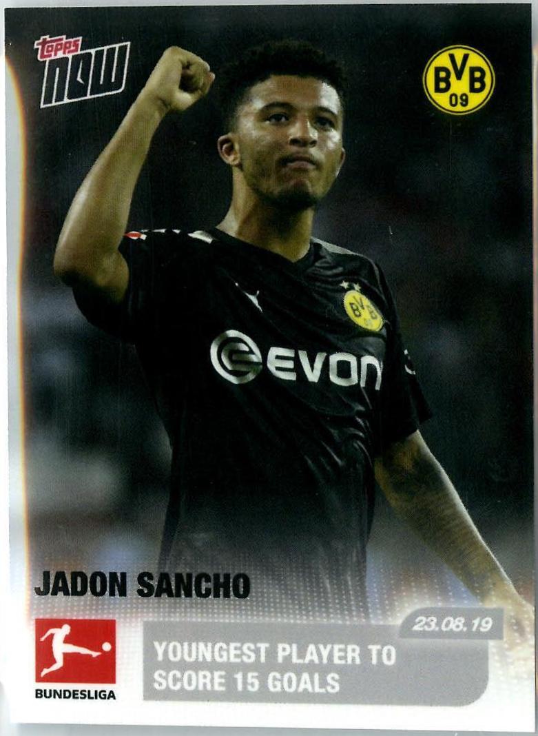 Jadon Sancho #6 Soccer Cards 2019 Topps Now Bundesliga