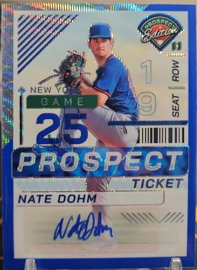 Nate Dohm [Blue Wave Holo Ticket Signature] #155