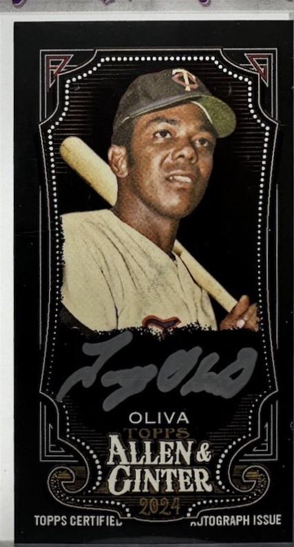 Tony Oliva #MA-TO 2024 Topps Allen & Ginter X Framed Mini Baseball Autographs