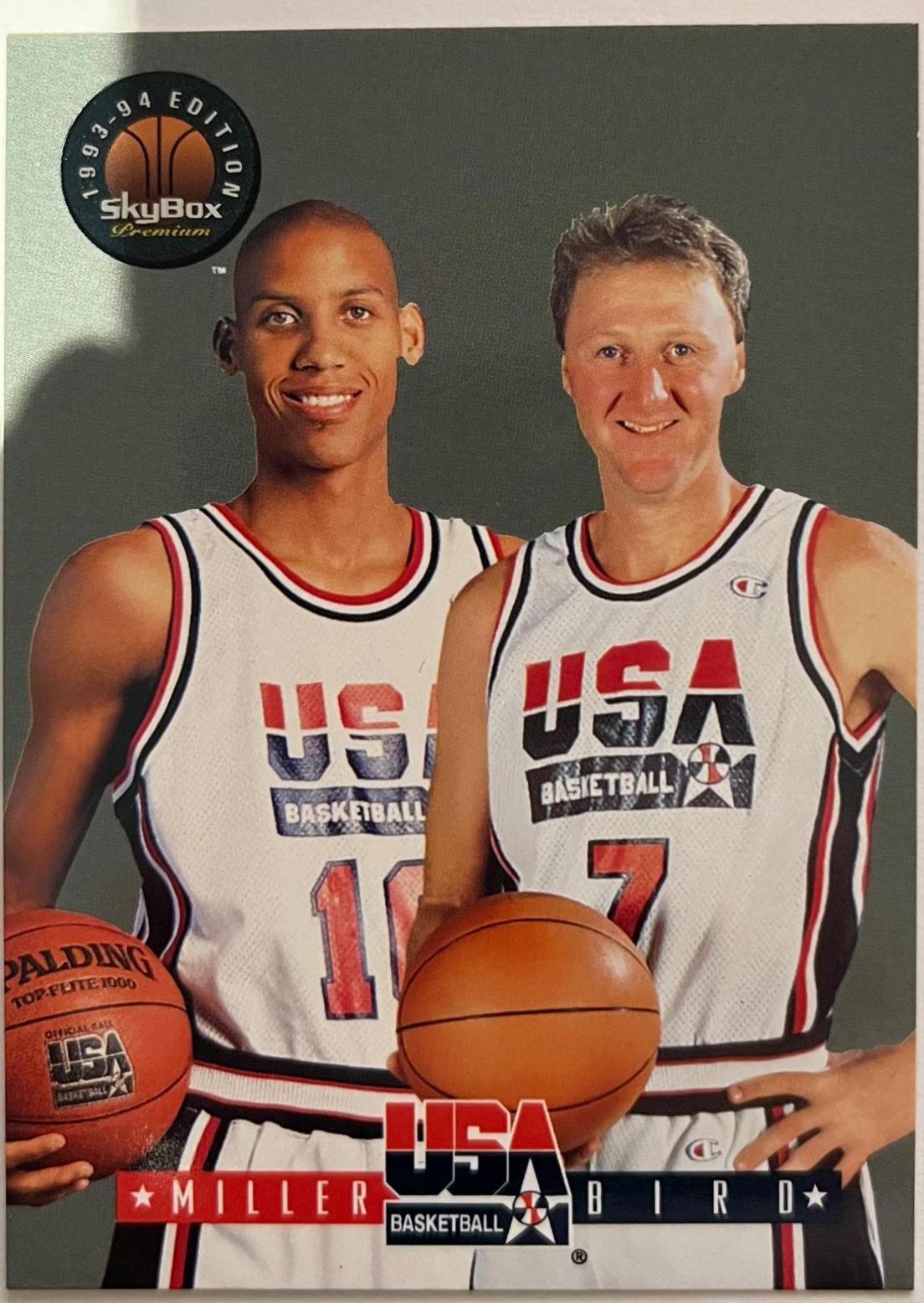 Reggie Miller, Larry Bird #11 Basketball Cards 1994 Skybox USA Basketball