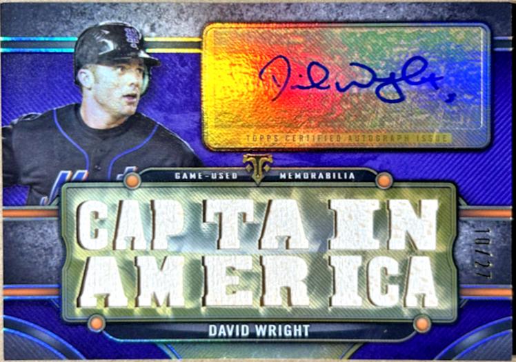 David Wright #TTAR-DW1 Baseball Cards 2024 Topps Triple Threads Autograph Relic