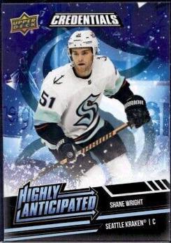 Shane Wright #HA-13 Hockey Cards 2022 Upper Deck Credentials Highly Anticipated